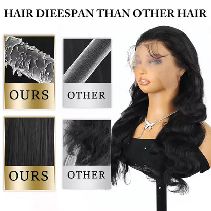 13X6 Hd Lace 28 Inch Body Wave Human Hair Wigs HD Lace Front Wig Black Pre Plucked 13X4 Human Wavy Lace Frontal Hair Wigs