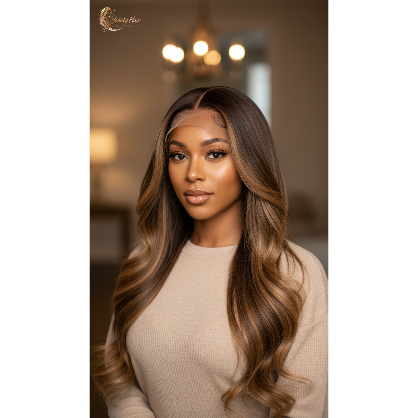 Ombre Honey Blonde 4/27 Highlight 5X5 13X4 Bone Straight Lace Front Wig Human Hair Pre Plucked with Baby Hair